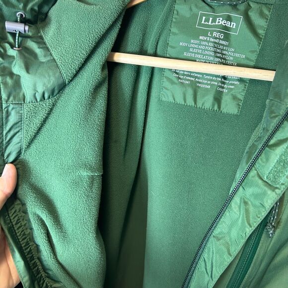 L.L. Bean NWOT Green Trail Model Fleece Lined Hooded Water Resistant Jacket Sz L - Picture 6 of 15
